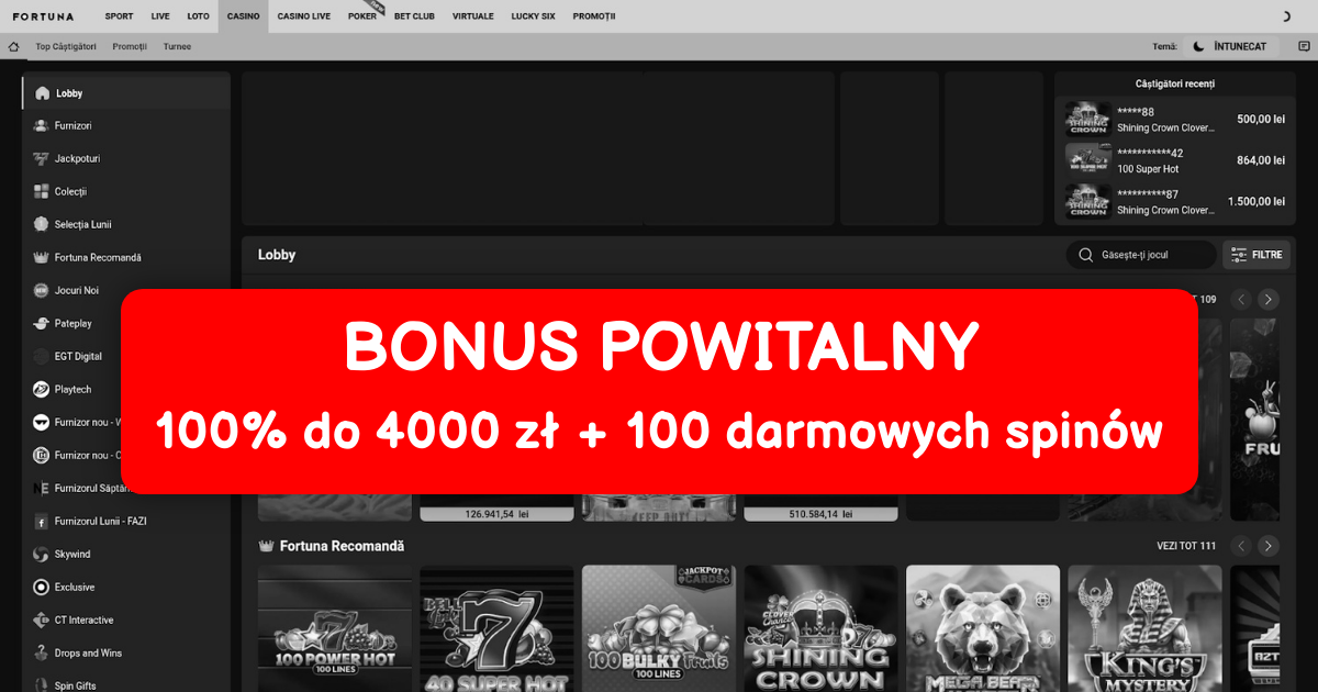 Fortuna Casino welcome bonus