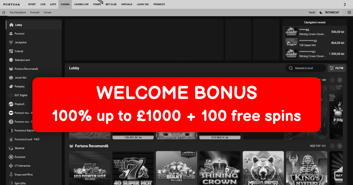 Fortuna Casino welcome bonus