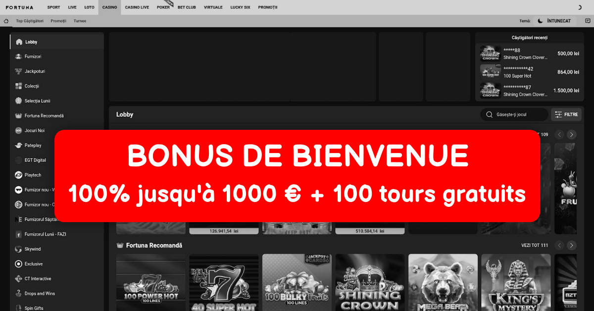 Fortuna Casino welcome bonus